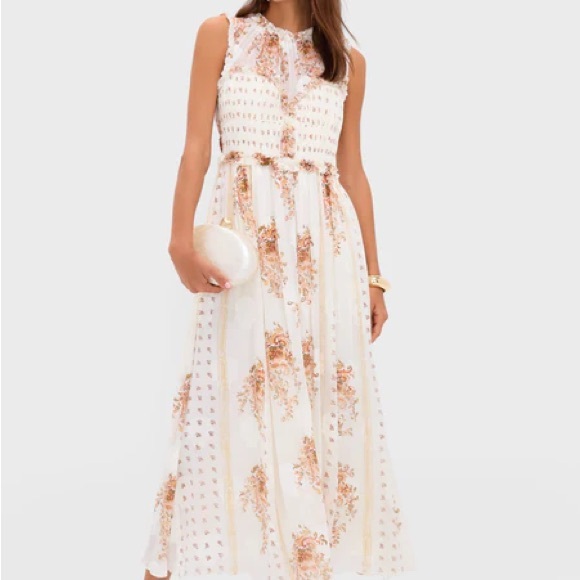 Ulla Johnson Cream and Pink Floral Maxi Dress - Picture 2 of 7